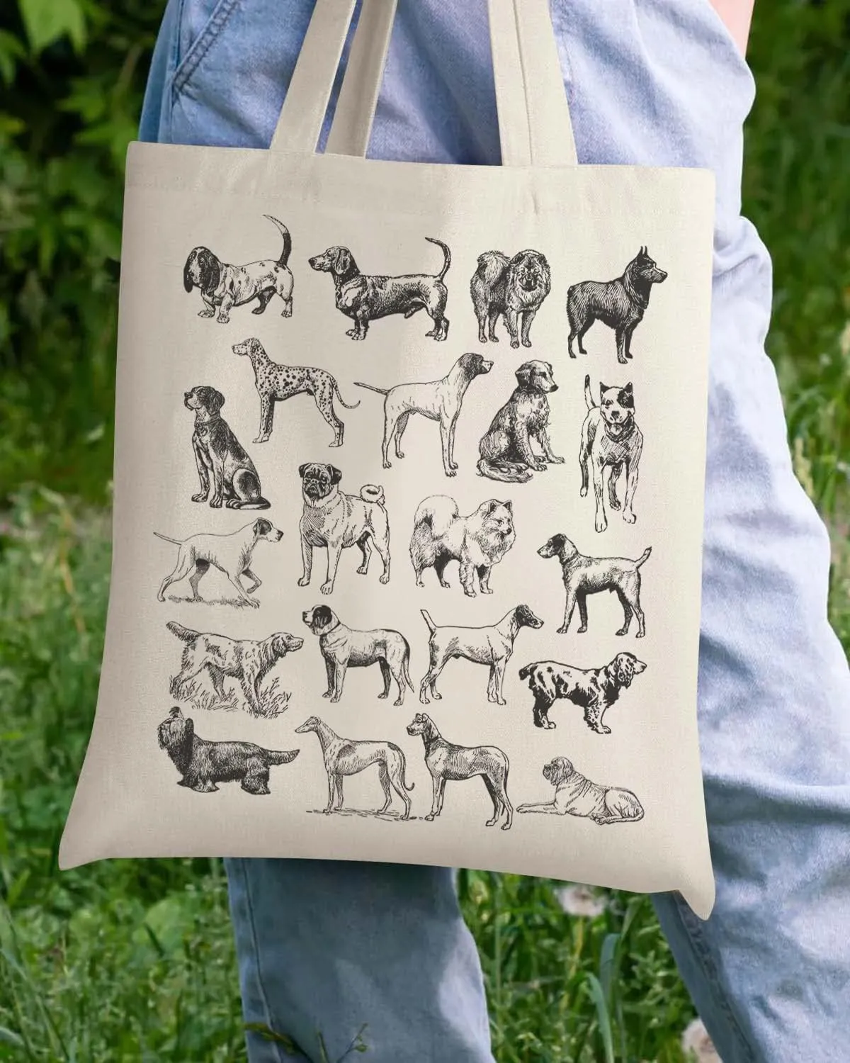 AUSVKAI Canvas Tote Bag Aesthetic for Women, Cute Reusable Cloth Cotton Bags for Shopping Beach Grocery