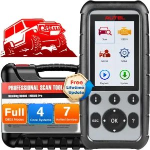 Autel MaxiDiag MD806 OBD2 Scanner, ABS SRS Engine Transmission Four Systems Diagnostic Scan Tool with Oil Reset D-P.F, EPB SAS BMS for Specific Vehicles Up to 2015, Up of MD805 MD802, Free Update