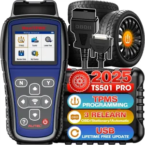 Autel MaxiTPMS TS501 PRO TPMS Programming Tool, 2025 New TPMS Relearn Reset as TS508WF TS508, Up of TS501 TS408S, Activate All Sensors, Program MX-Sensors, Complete TPMS Diagnostic, Lifetime Updates