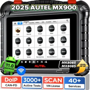 Autel Scanner MaxiCheck MX900, 2025 US Ver. of MaxiCOM MK900, CAN FD DoIP Up of MK808S MK808 MX808 MK808BT Bidirectional OBD2 Scan Tool, 3000  Active Test, 40  Reset, Scan VIN/License, OE Diagnostic