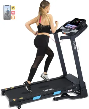 Auto Incline Treadmill - 300  LBS Capacity 3.5HP Folding Treadmills with 15% Auto Incline, Running Machine for Home, 10 MPH Speed, 36 Preset Programs, Upgrade LCD Panel, Bluetooth App