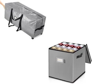 BALEINE Christmas Ornament Storage Box   7.5 ft Rolling Tree Storage Bag