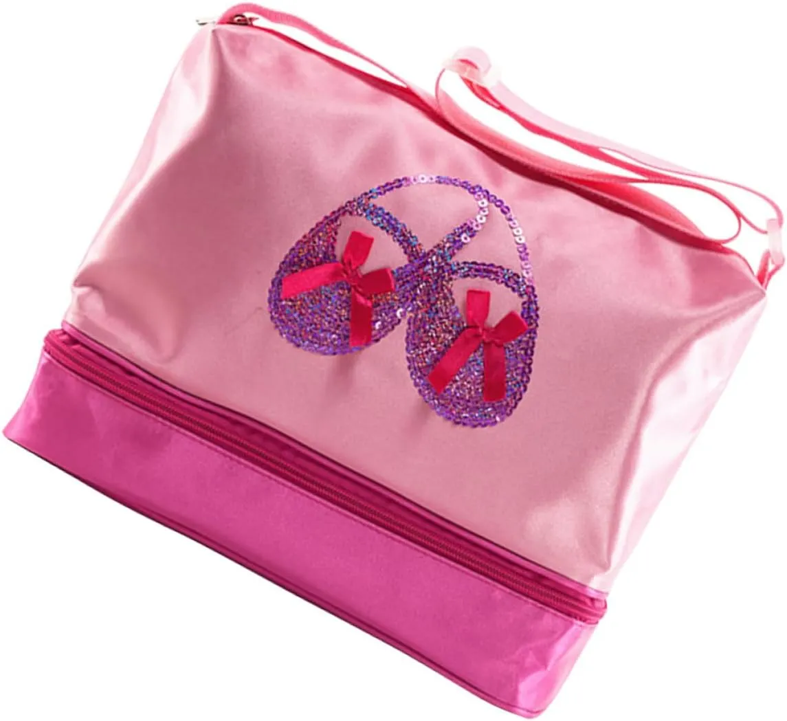 Ballet Bag Girl Kids Shoulder Bag for Dance Duffle Style Zipper Girls Cross-body Bag for Dance Class Recital Yoga Latin Tap Jazz