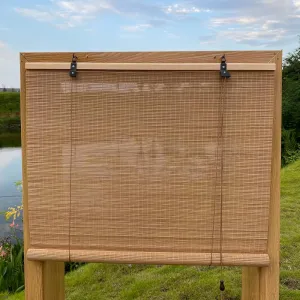 Bamboo Roller Shades Roman Shades for Window Roll Up Blinds for Home Light Filtering Indoor Outdoor Patio C36 W x 83" H
