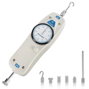 BAOSHISHAN 100lb Push Pull Force Gauge Force Tester Meter with Calibration Certificate and Carrying Case, for Tension and Compression Load Plug Force Destructive Tests School Teaching DL-100LB
