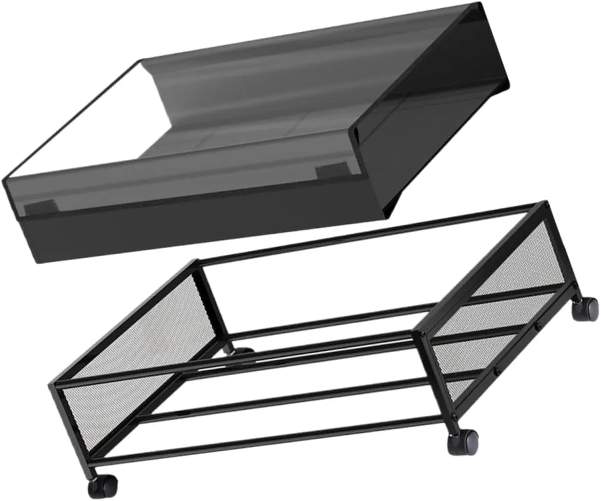 Bedroom Storage under Bed Organizer Wheels Storage Bins for Clothing Books Black