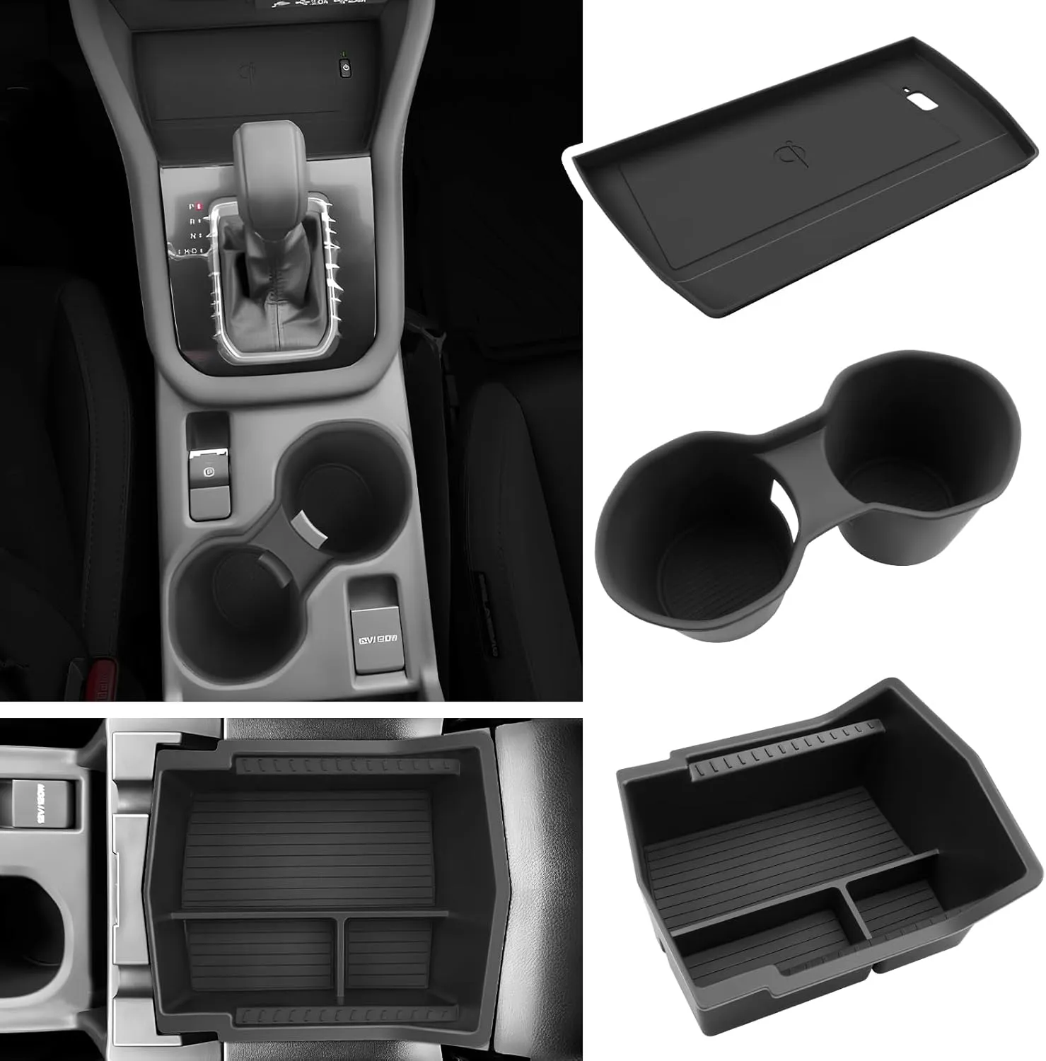 BIBIBO for 2025 Subaru Forester Center Console Organizer 2025 Subaru Forester Console Armrest Tray Cup Holder  Wireless Charging Mat 2025 Forester Insert Organizer 2025 Subaru Forester Accessories