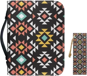 Bible Case for Women Bible Cover Christian Print PU Bible Bag with Bookmark Bible Carrying Case Bible Cover Case