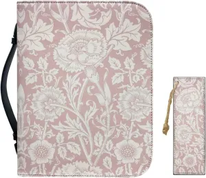 Bible Case for Women Bible Cover Christian Print PU Bible Bag with Bookmark Bible Carrying Case Bible Cover Case