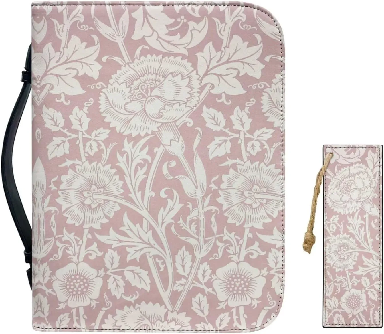 Bible Case for Women Bible Cover Christian Print PU Bible Bag with Bookmark Bible Carrying Case Bible Cover Case