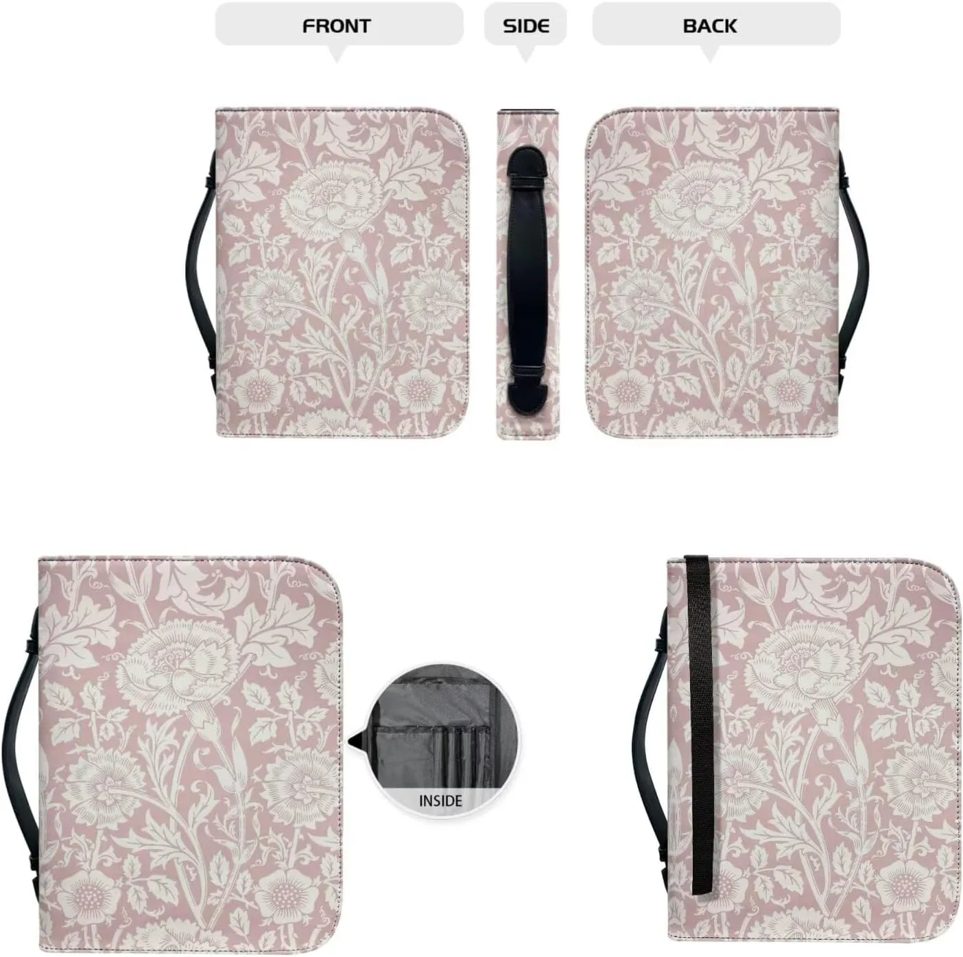 Bible Case for Women Bible Cover Christian Print PU Bible Bag with Bookmark Bible Carrying Case Bible Cover Case