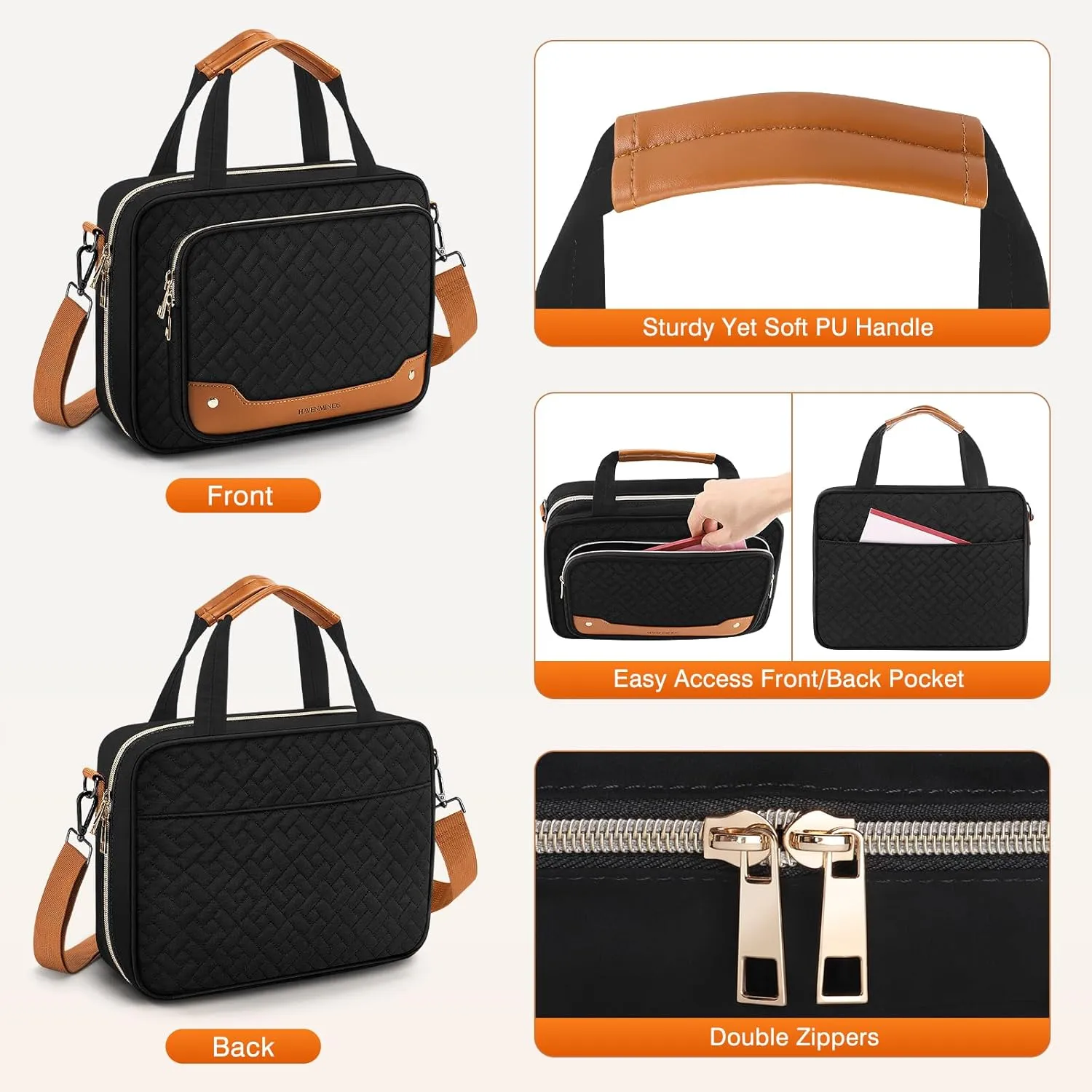 Bible Case with Holder, Extra Large Covers for Girls, Detachable Shoulder Strap, Leather Bible Study Bag
