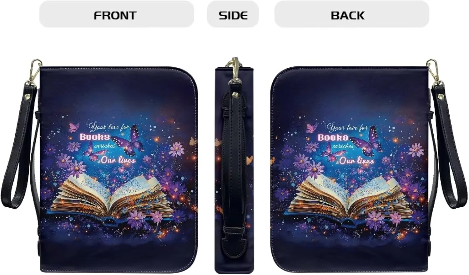 Bible Cover Carrying Book Case Church Bag Bible Protective with Handle and Ribbon Gift for Lady Men L-2XL