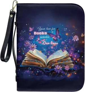 Bible Cover Carrying Book Case Church Bag Bible Protective with Handle and Ribbon Gift for Lady Men L-2XL
