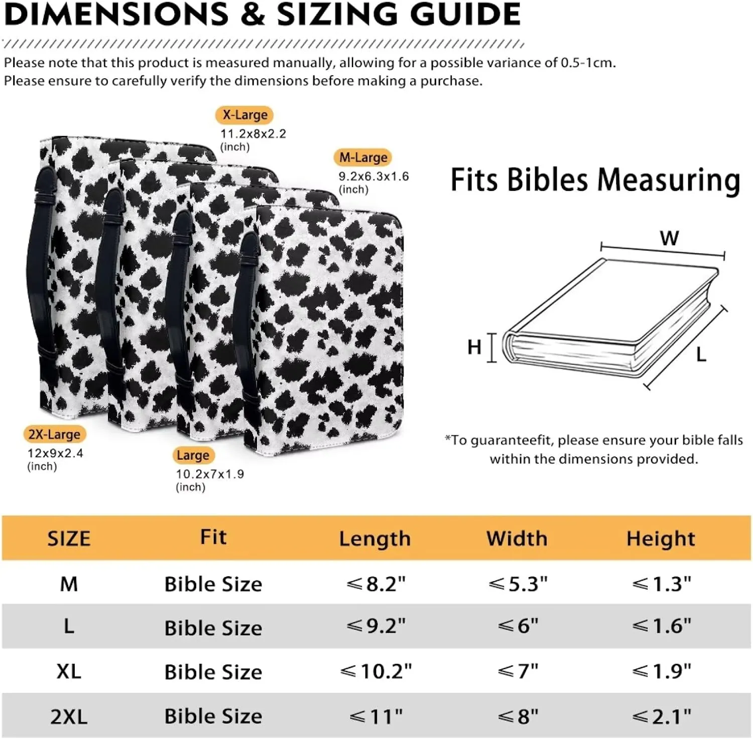 Bible Cover Men and Women's Lightweight PU Leather Bible Carrying Case Bible Cover for Church Handy Scripture bag