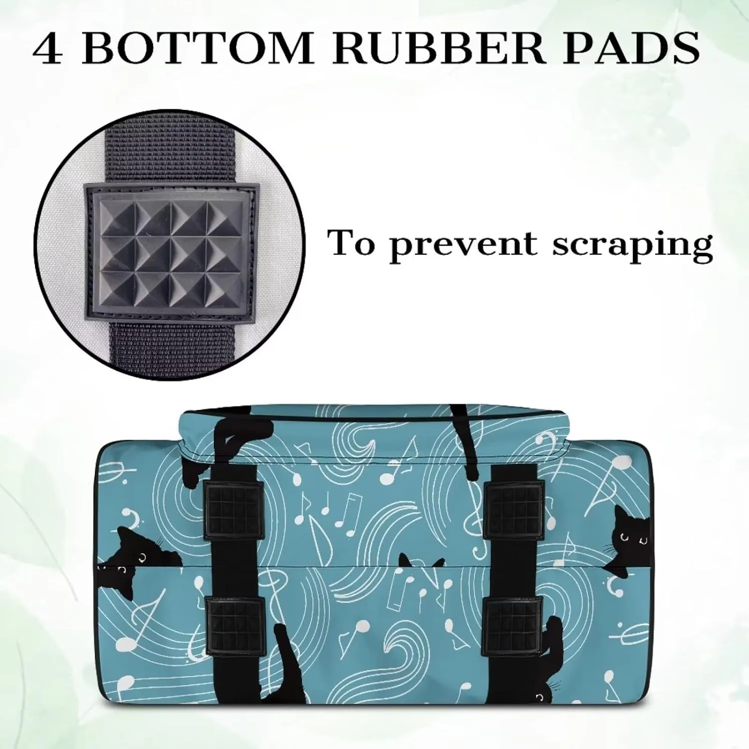 Black Cat Note Sewing Machine Carrying Case for Most Standard Sewing Machine, Portable Travel Tote Bag with Compartments and Pockets for Sewing Supplies