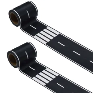 Black Track Tape,Toy Car Tape Track for Kids,Race Cars Decorations for Kids Birthday Party, 2.4" x 33' Each Roll