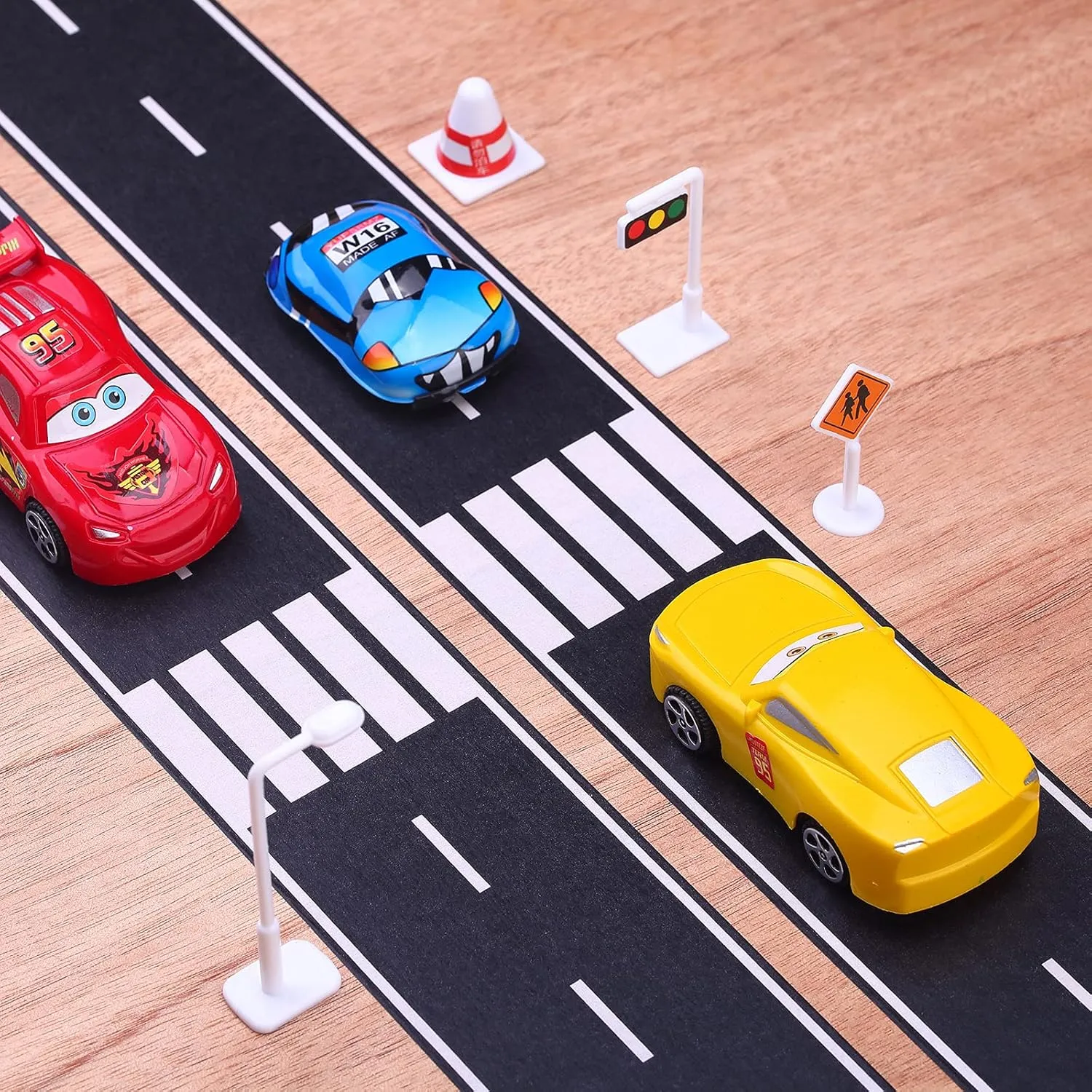 Black Track Tape,Toy Car Tape Track for Kids,Race Cars Decorations for Kids Birthday Party, 2.4" x 33' Each Roll