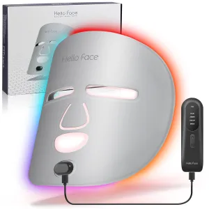 Blue Red Light Therapy Mask for Face, Red   Infrared Light Therapy Mask for Face, 4 Modes LED Face Mask Skincare at Home, Grey