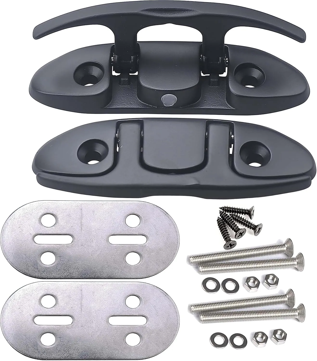 Boat Folding Cleats 4-1/2 inch Marine Dock Cleats Flip Up Boat Cleats Stainless Steel,with Installation Accessories Pair
