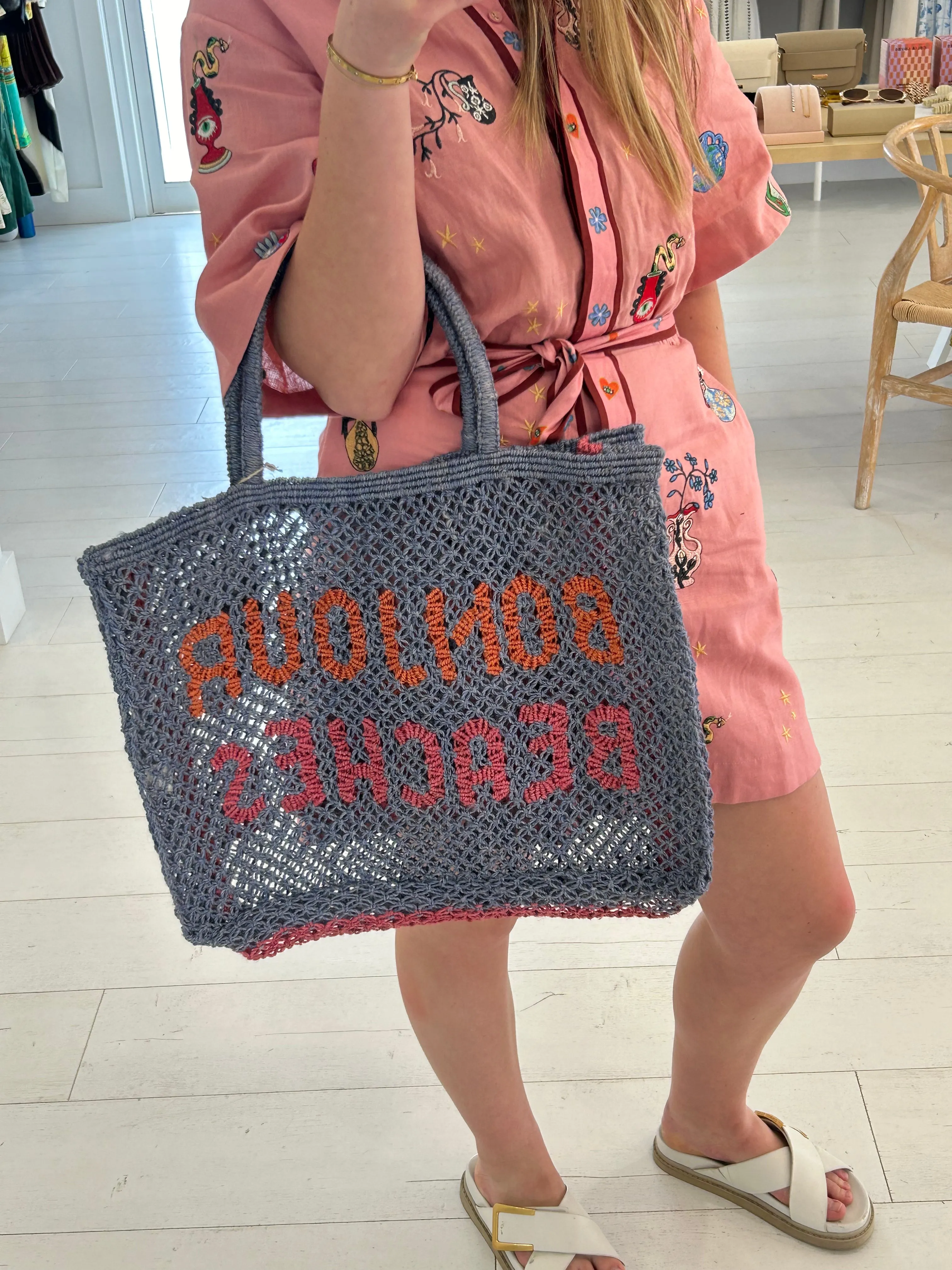BONIOUR BEACHES Jute Bag large