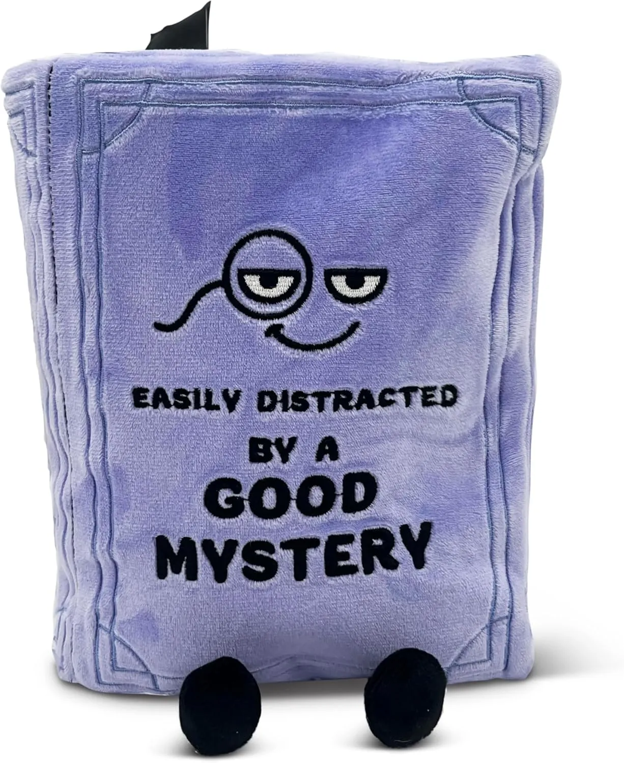 Book Plushie - Easily Distracted by a Good Mystery, Gift for Book Lovers, Silly Plush Toy for Gifting