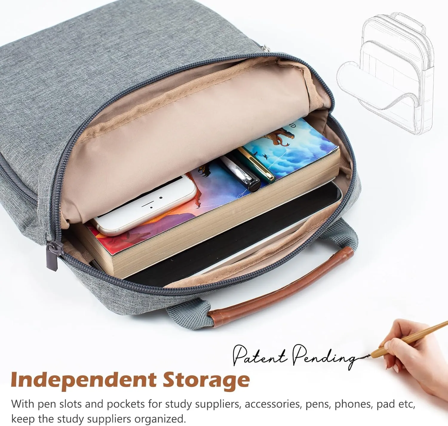 Book Sleeve with Zipper, Book Pouch 11" X 9", Book Protector Pouch, Book Sleeve for Book Lovers, Book Cover, Book Carrying Case for Book Accessories, Study Suppliers