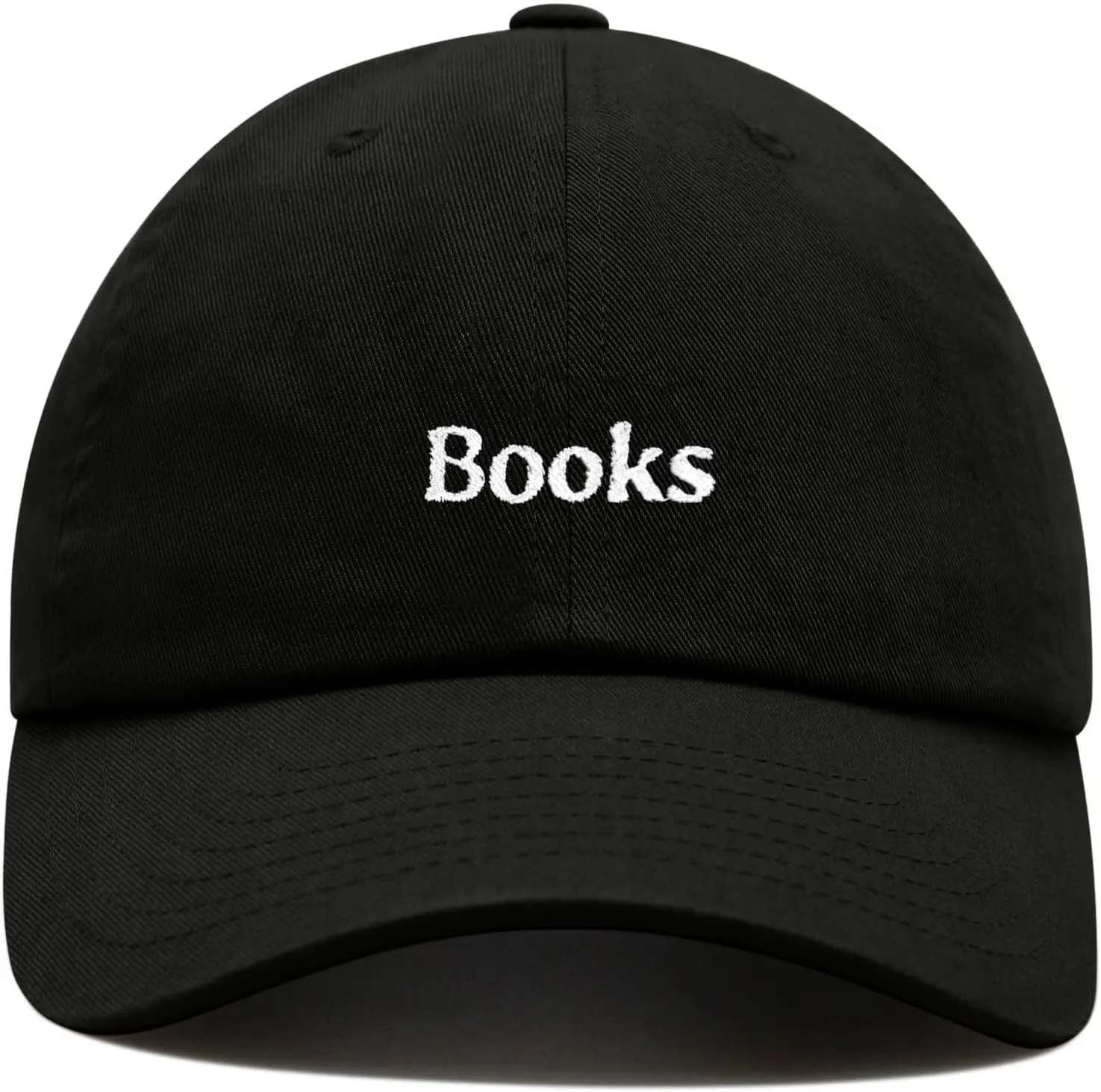 Books Baseball Cap Embroidered Cotton Adjustable Dad Hat