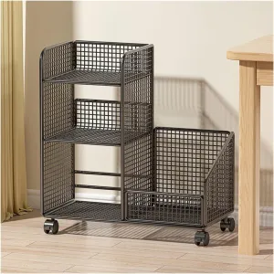 Bookshelf Bookshelf Movable bookshelf desk floor storage rack school bag book storage cabinet office wheeled trolley Book Shelf