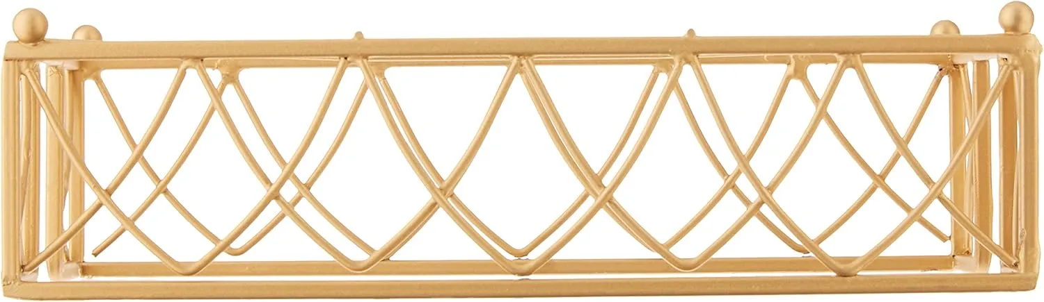 Boston International - BID176 Boston International Arch Design Guest Towel Napkin Holder Caddy, 9 x 5.25-Inches, Matte Gold
