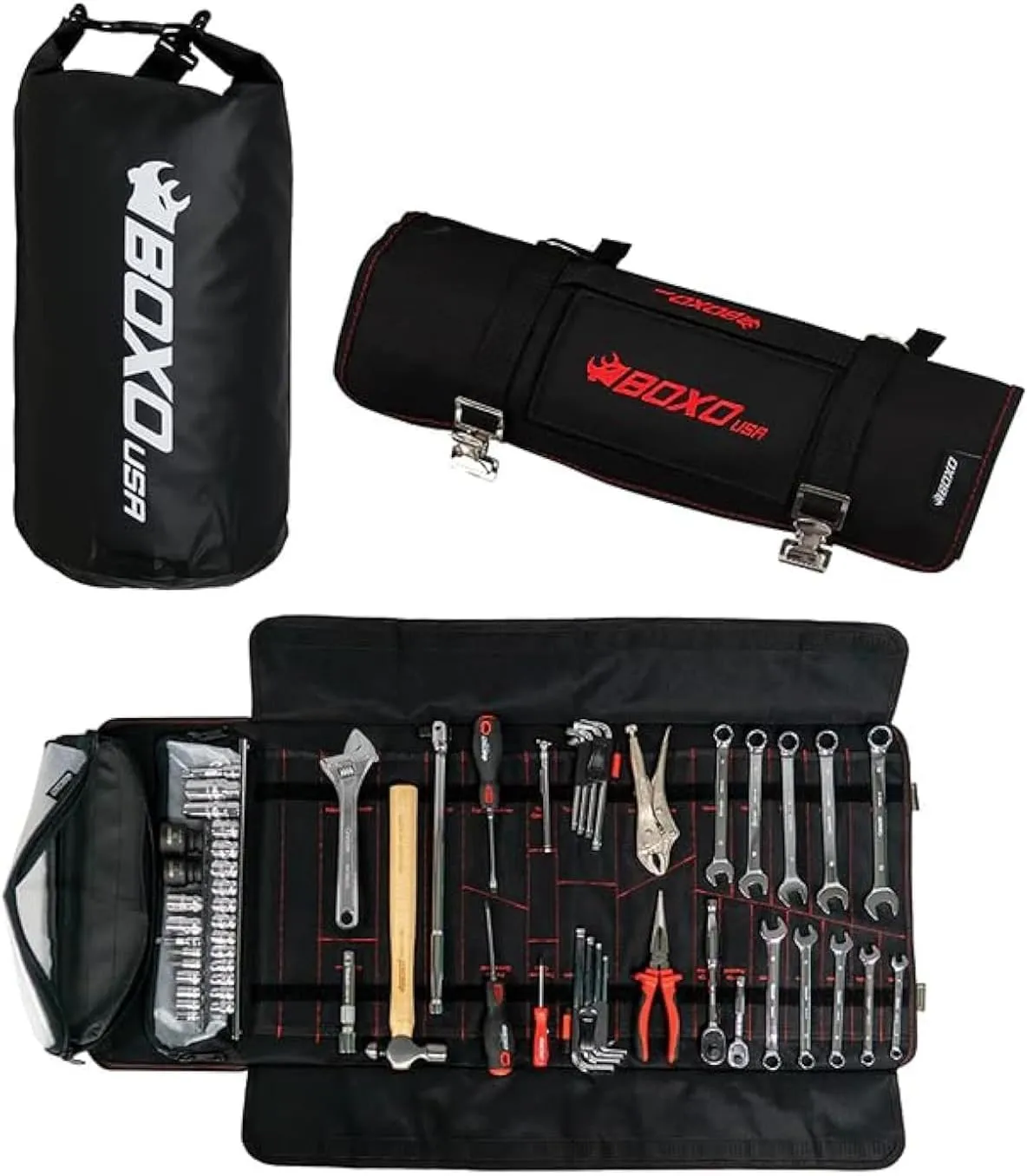BOXO USA UTV Tool Roll - Ultimate Tool Kit for Side by Side, Polaris RZR, CanAm, UTV, Truck (Tool Roll   Dry Bag)