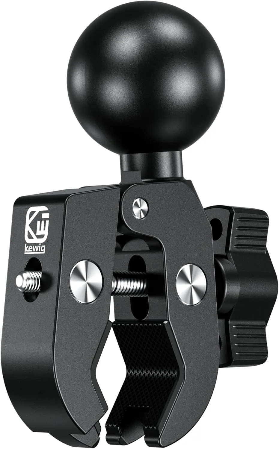 BRCOVAN 1.5'' Ball Clamp Mount Base with Aluminum Alloy Tough-Claw, Fit Handlebar Rail 0.5'' to 1.75'' in Diameter, Compatible with RAM Mounts C Size 1.5 Inches Ball Double Socket Arm