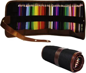 Bringsine Colored Pencils Set for Adult - 48 Colouring Pencils Leather Case Bag Adult Coloring Book Ideal for Christmas Gifts