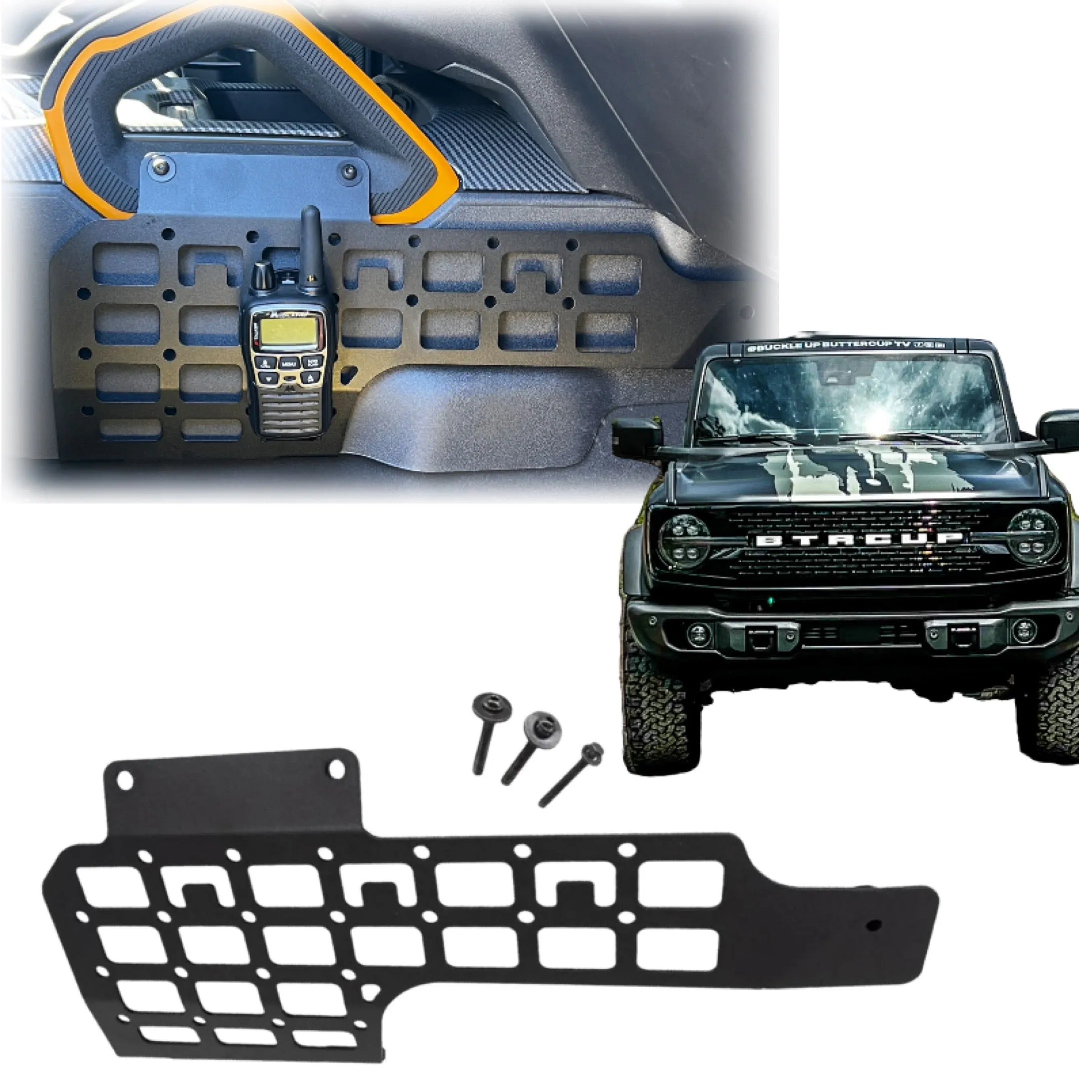 Buckle Up Off-Road Passenger Side Center Console Molle Panel for 2021  Ford Bronco