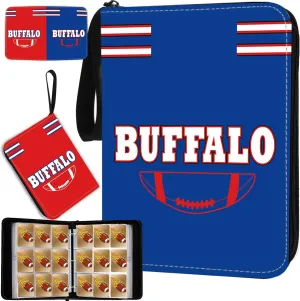 Buffalo 900 Pocket Football Card Binder with Sleeves - 3 Ring Binder Folder for Trading & Sports Cards - Collector Album Storage Book Case - Kids Boys Girls Gift
