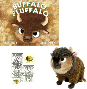 Buffalo Fluffalo Gift Set Includes Hardcover Book by Bess Kalb, Officially Licensed 9" Stuffed Animal, and a Maze Page (Rhyming Words with Friendship, Feelings, Emotions, Self-Esteem, and Humor)