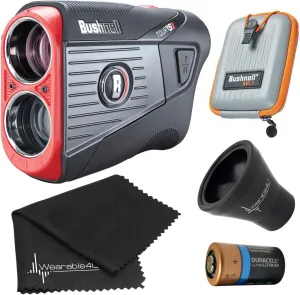 Bushnell Tour V5 / Tour V5 Shift Laser Golf Rangefinder with Included Carrying Case, Carabiner and Wearable4U Bundle