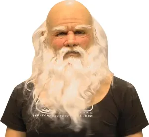 Cafele Christmas Old Man Masks Santa Claus Beard Cover Funny Latex Full Head Decorative Christmas Costume Party Props