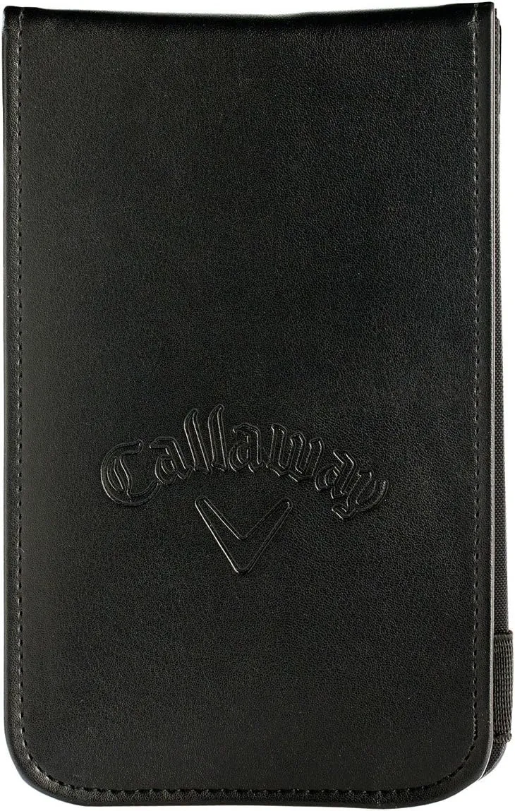 Callaway Leather Golf Scorecard Holder, Black, 7" x 4.25"