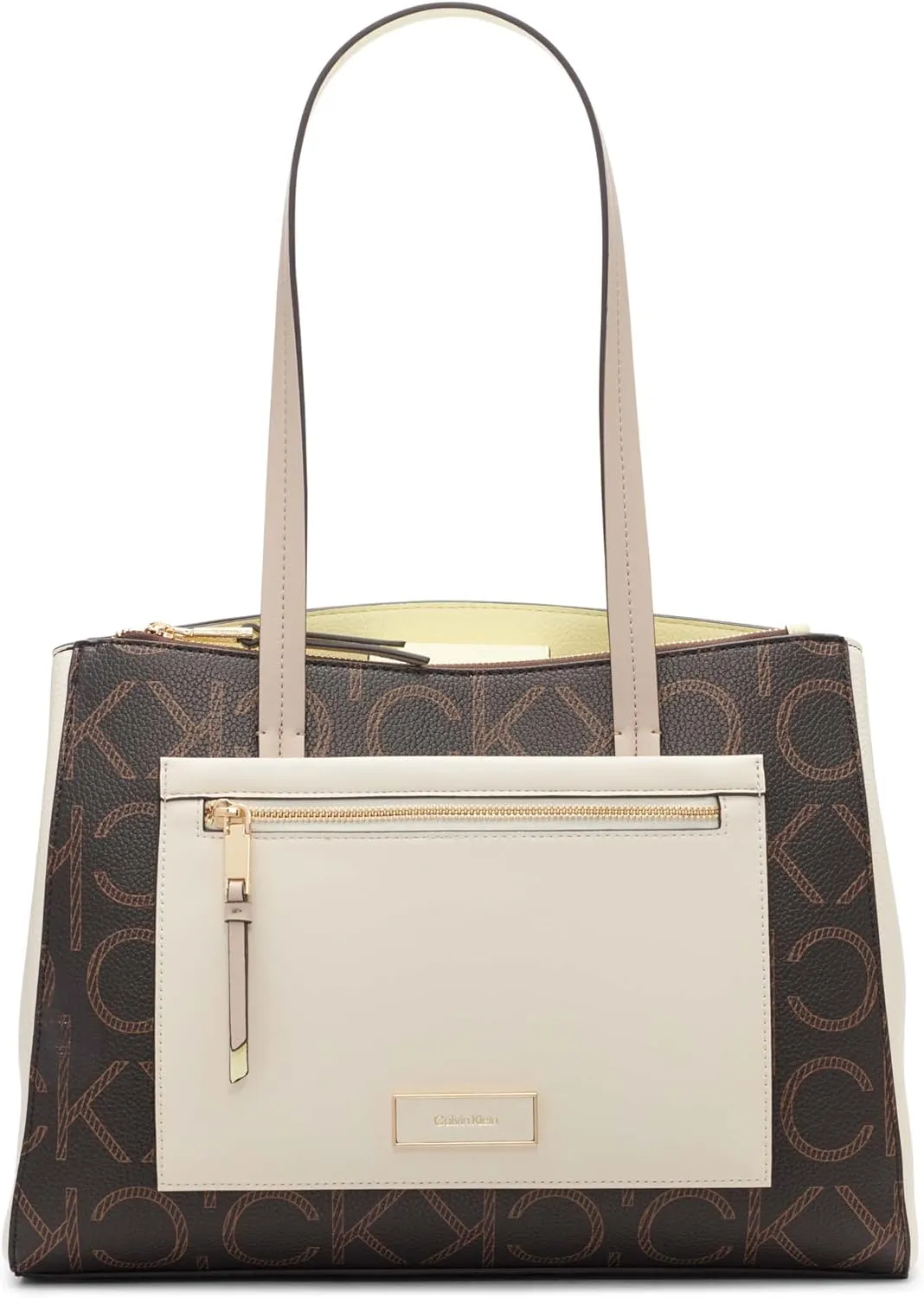 Calvin Klein Women's Hadley Tote Bag – 2 in 1, Vegan Leather, 5 Pockets