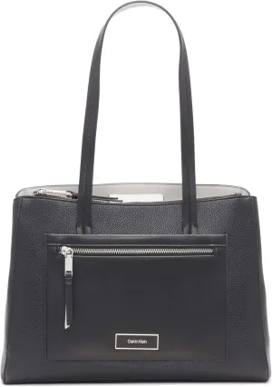 Calvin Klein Women's Hadley Tote Bag – 2 in 1, Vegan Leather, 5 Pockets