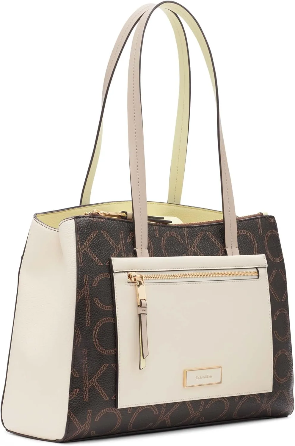 Calvin Klein Women's Hadley Tote Bag – 2 in 1, Vegan Leather, 5 Pockets