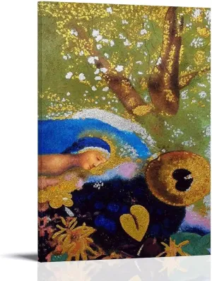 CaMbos Odilon Redon Painters' Works（Homage to Leonardo Da Vinci）Printing Posters Gifts Canvas Painting Wall Art Decorative Picture Prints Modern Decor 16x24inch(40x60cm), Frame-style