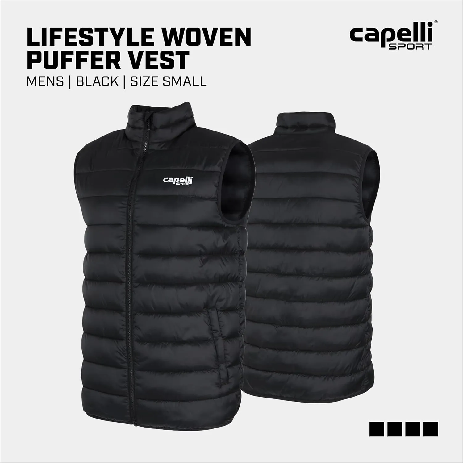 Capelli Sport Men's Puffer Vest, Lifestyle Woven Puffy Jacket, Lightweight Activewear