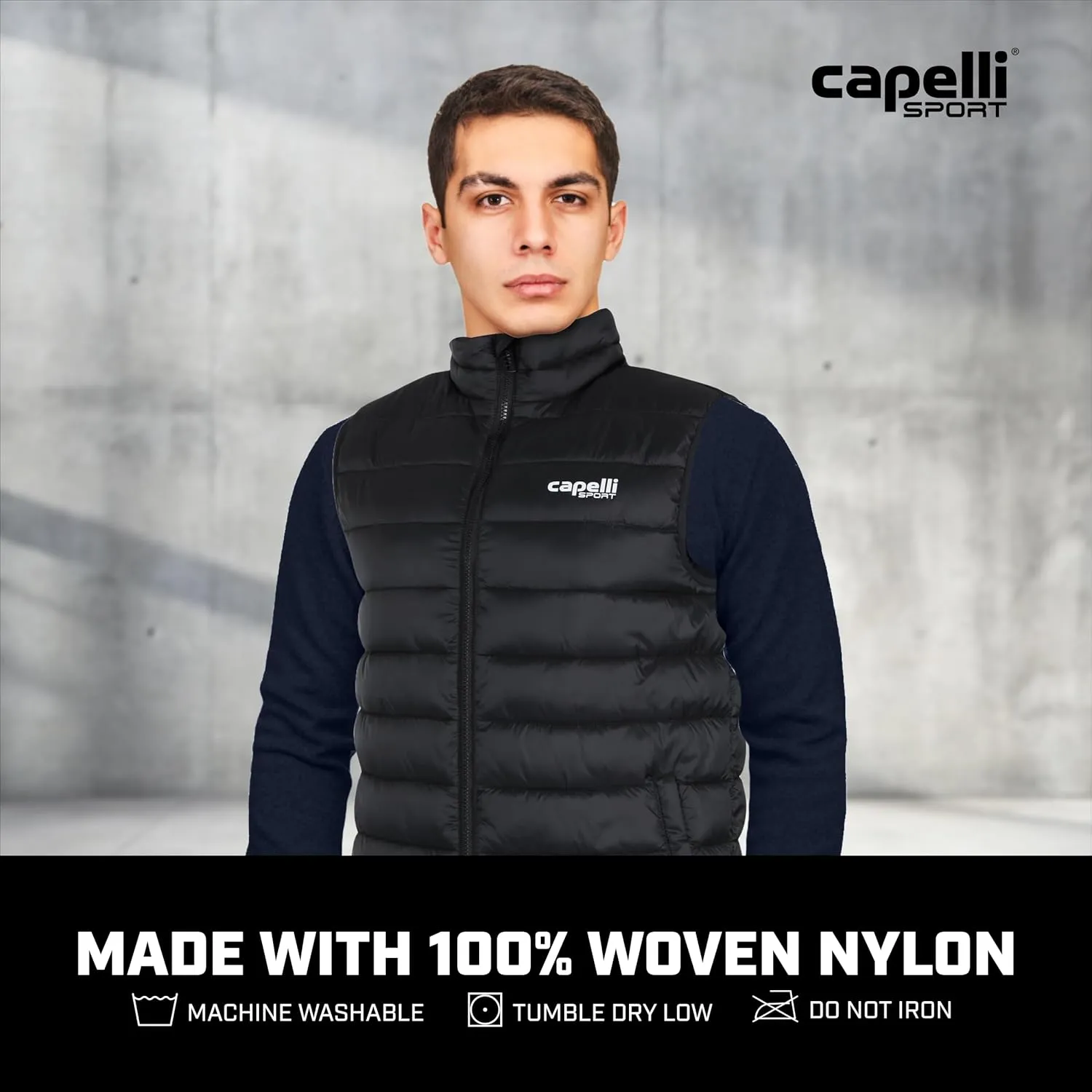 Capelli Sport Men's Puffer Vest, Lifestyle Woven Puffy Jacket, Lightweight Activewear