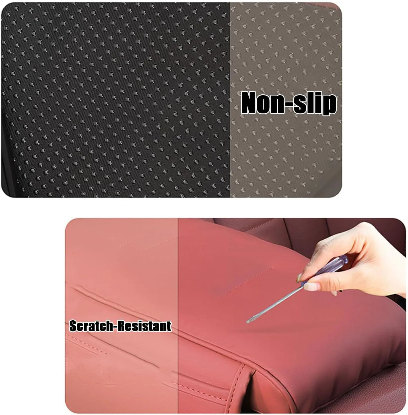Car Center Console Armrest Cover for Buick Cascada Enclave Encore Envision Excelle GL6 GL8 Lacrosse Regal, PU Leather Armrest Seat Box Cover Protector, Car Armrest Box Pad,C Red