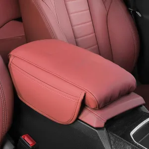 Car Center Console Armrest Cover for Buick Cascada Enclave Encore Envision Excelle GL6 GL8 Lacrosse Regal, PU Leather Armrest Seat Box Cover Protector, Car Armrest Box Pad,C Red