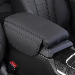 Car Center Console Armrest Cover for Nissan Kicks 2016–2025, Arm Rest Cover for Car with 2 Storage Bags, Auto Center Console Cover Car Armrest Box Pad,A Black