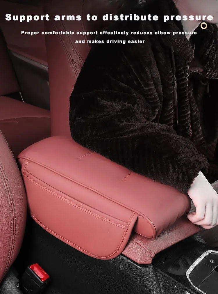 Car Center Console Armrest Cover for Nissan Kicks 2016–2025, Arm Rest Cover for Car with 2 Storage Bags, Auto Center Console Cover Car Armrest Box Pad,A Black