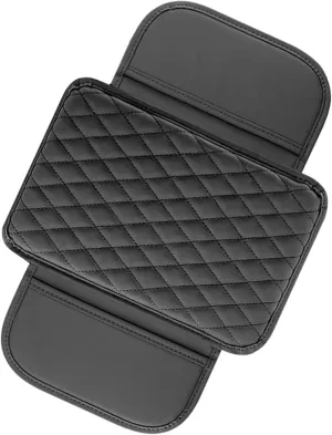 Car Center Console Cover, Car Arm Rest Cover with Side Storage Bags, 7.8In x 12.1In Universal for Most Cars, Trucks and Vans (Black)